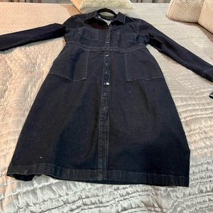 Mid length dark jean dress